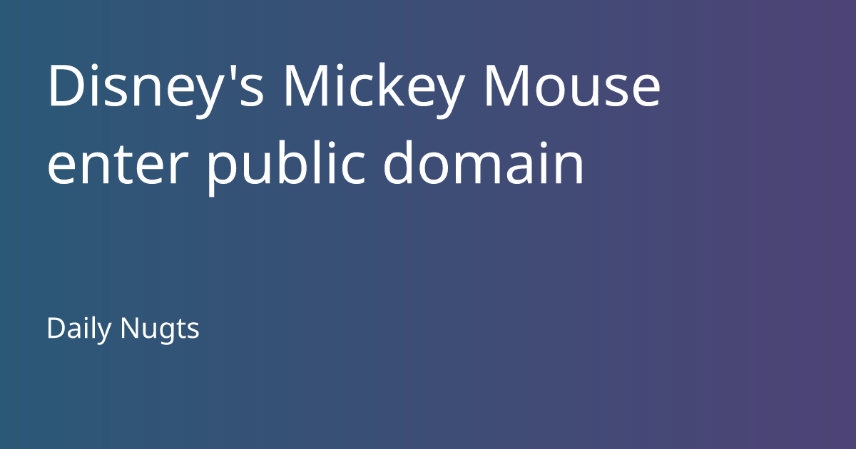 Disney's Mickey Mouse enter public domain